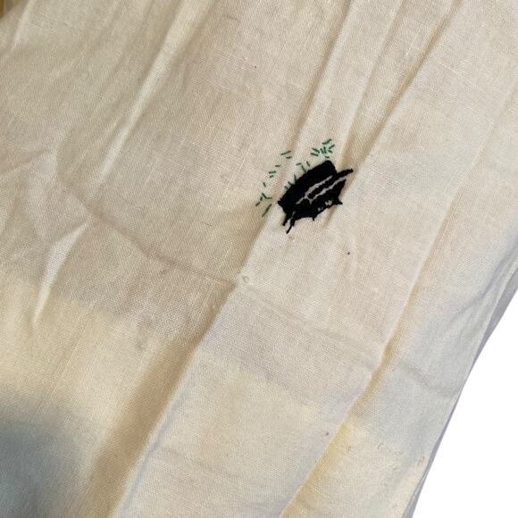 Vintage 40s 50s Butter Yellow Long Sleeve Drop Waist Embroidered Dress Sz XS - Picture 10 of 16